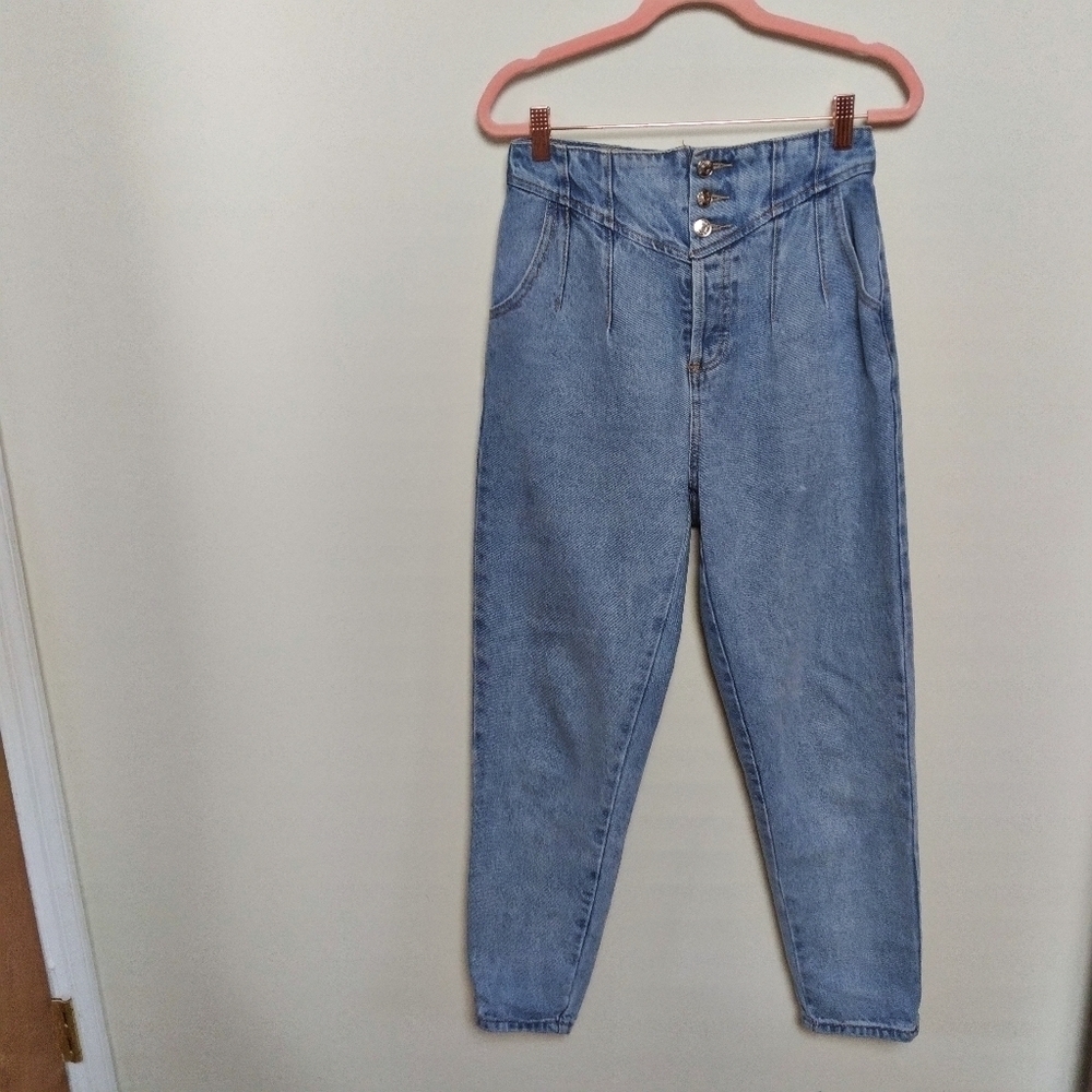 Adika Button Fly Light Wash High Waisted 100% Cotton Jeans